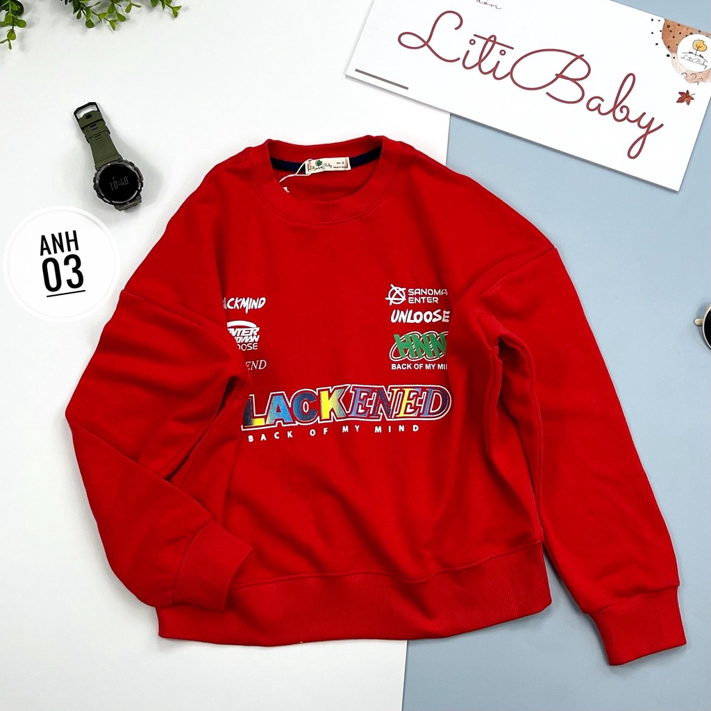 Áo nỉ trẻ em LITIBABY thu đông kiểu hàn quốc size đại 8-18 tuổi