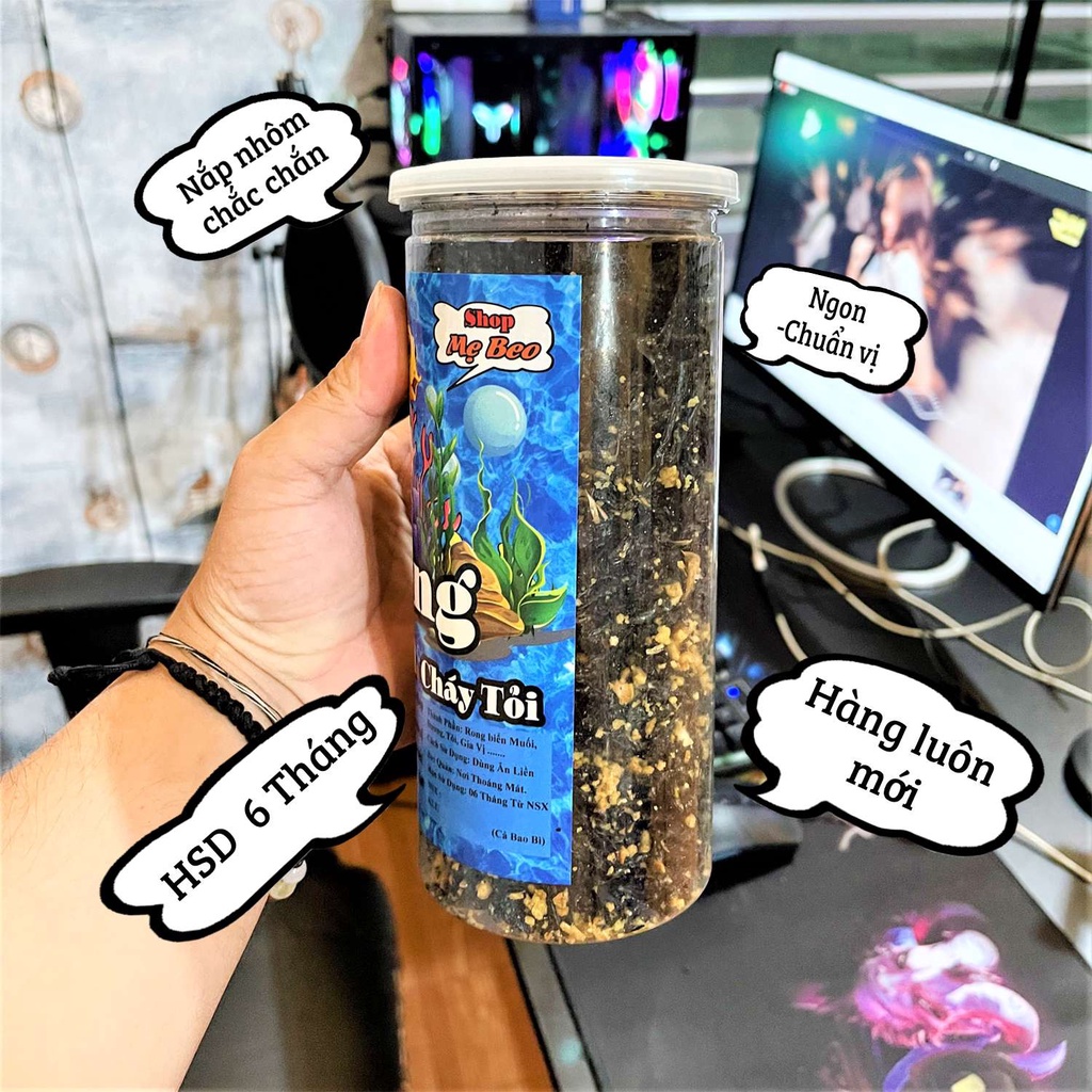 Rong Biển Cháy Tỏi Hộp 150Gr Ăn Vặt Cực Ngon