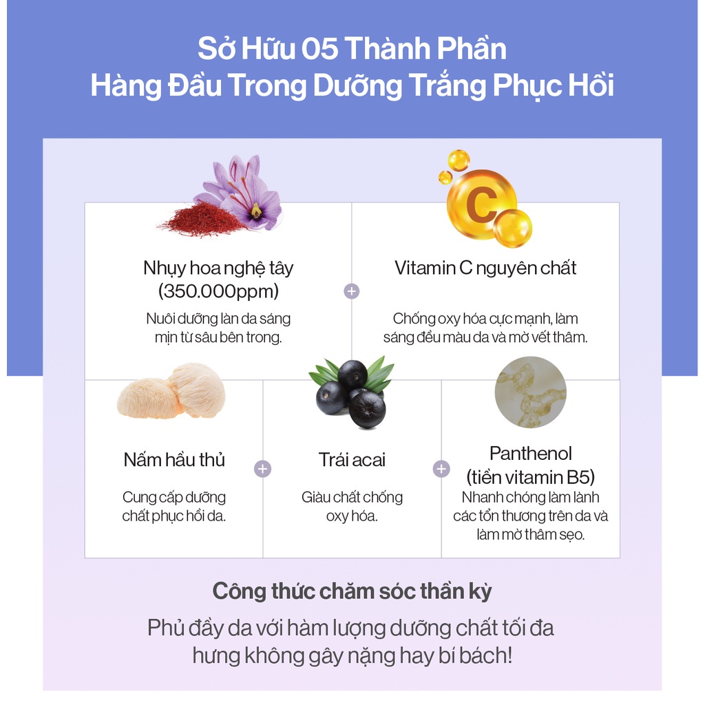 Bộ đôi  Saffron dưỡng trắng cấp ẩm nâng tông da