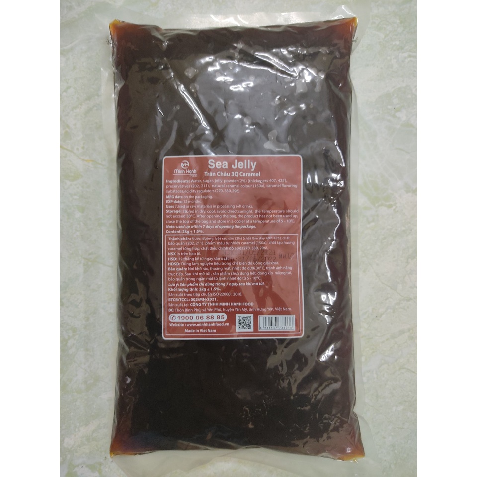 Trân châu 3q/ trân châu 3Q Sea Jelly đen +trắng.nguyên liệu làm trà sữa