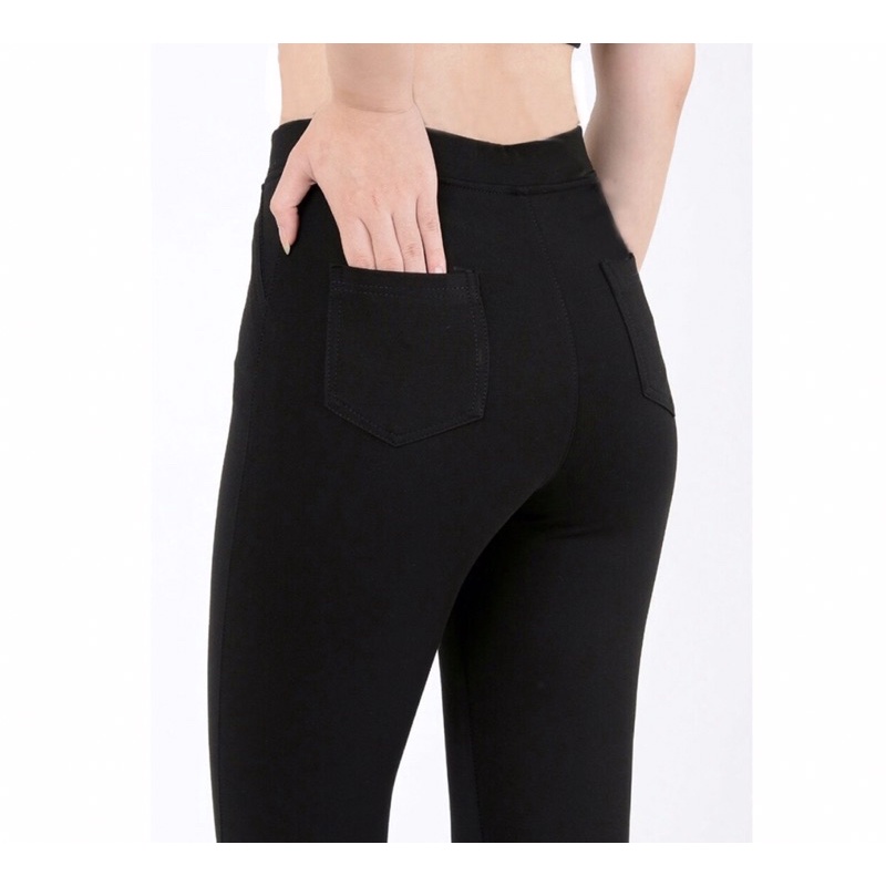 Quần legging nữ dài, vải thun co dãn 4 chiều chất UMI thoáng mát, có túi sau , LEGGING-001 XinhShop365