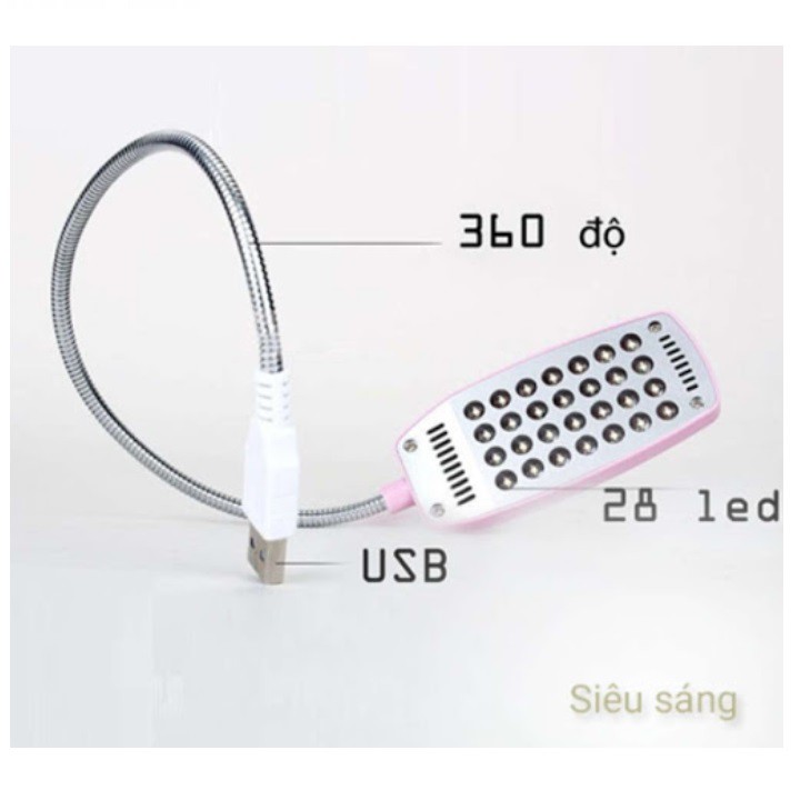 Đèn Led 28 Bóng Cổng USB