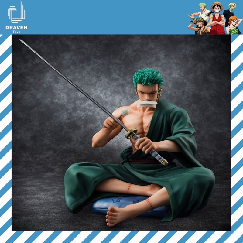 Mô hình One Piece Zoro POP ngồi lau kiếm cao 15cm