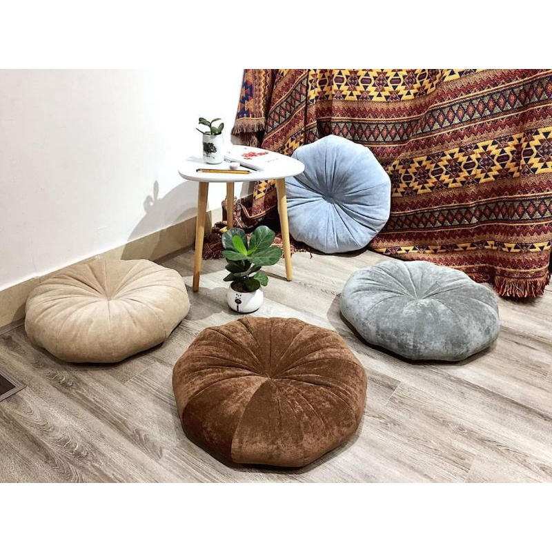 Đệm ngồi kiểu nhật, đệm trang trí hình bí ngô kích thước 45cm x 45cm