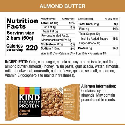 NHÀ PHÂN PHỐI KIND Breakfast Protein Bar - nhập khẩu USA lẻ 1 gói ( 2 thanh )