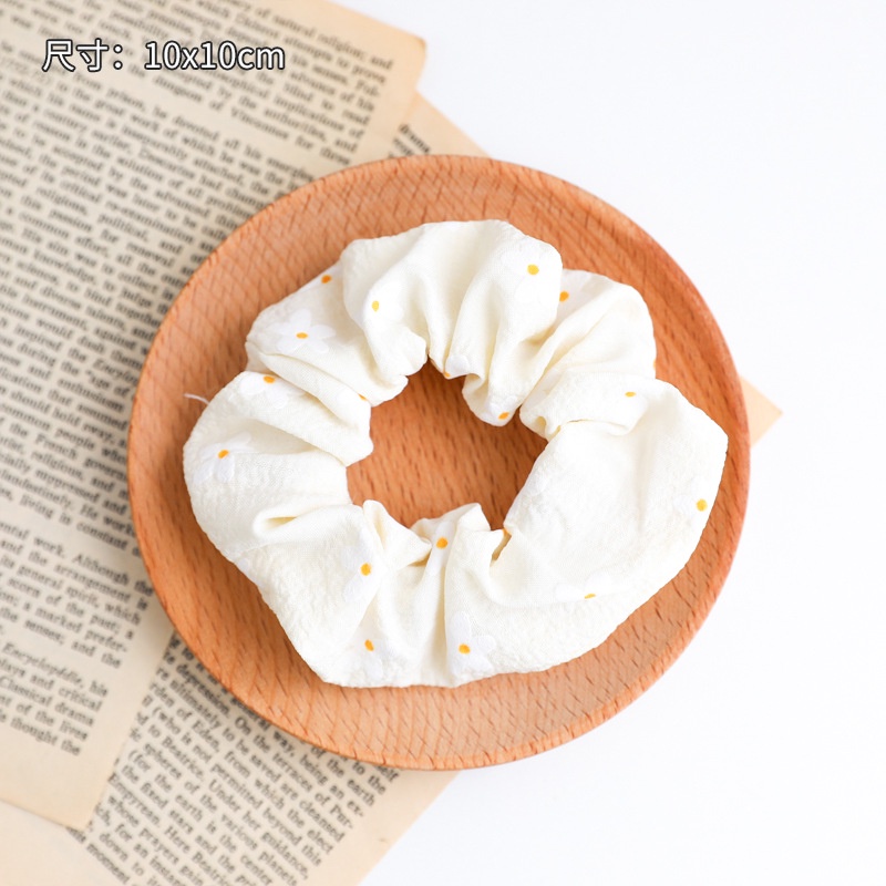 Dây buộc tóc scrunchies hoa cúc nhiều màu co giãn - phụ kiện thời trang dễ thương