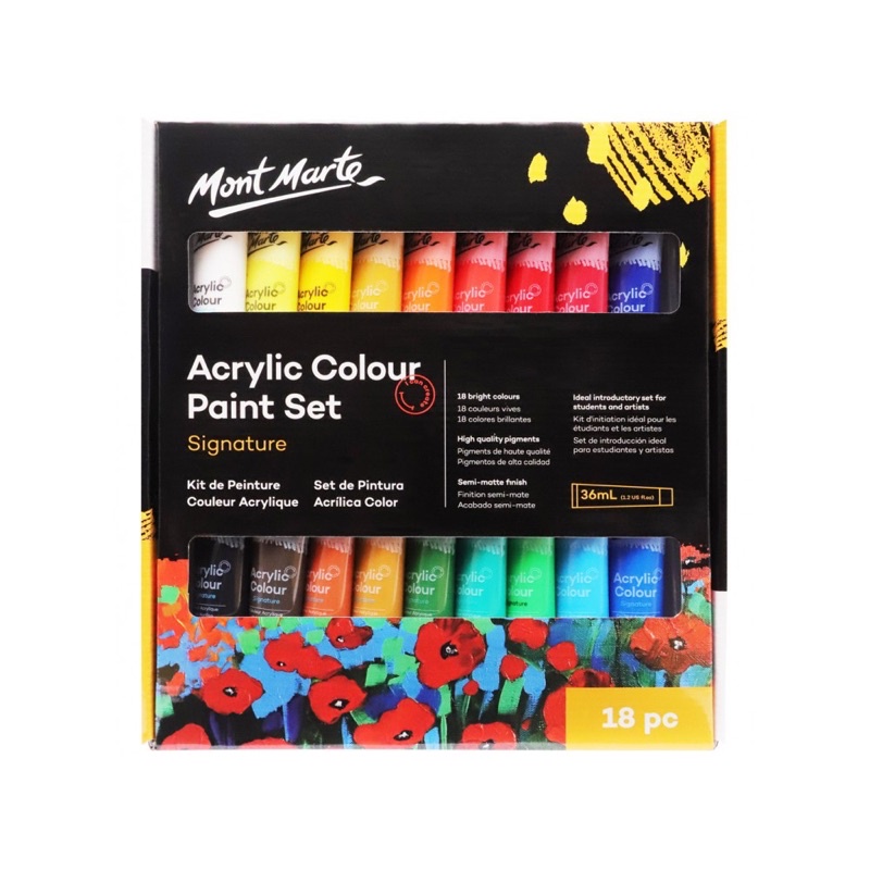 Bộ Màu Mont Marte Acrylic Paint Signature x 36ml - 18/24/36/48  màu