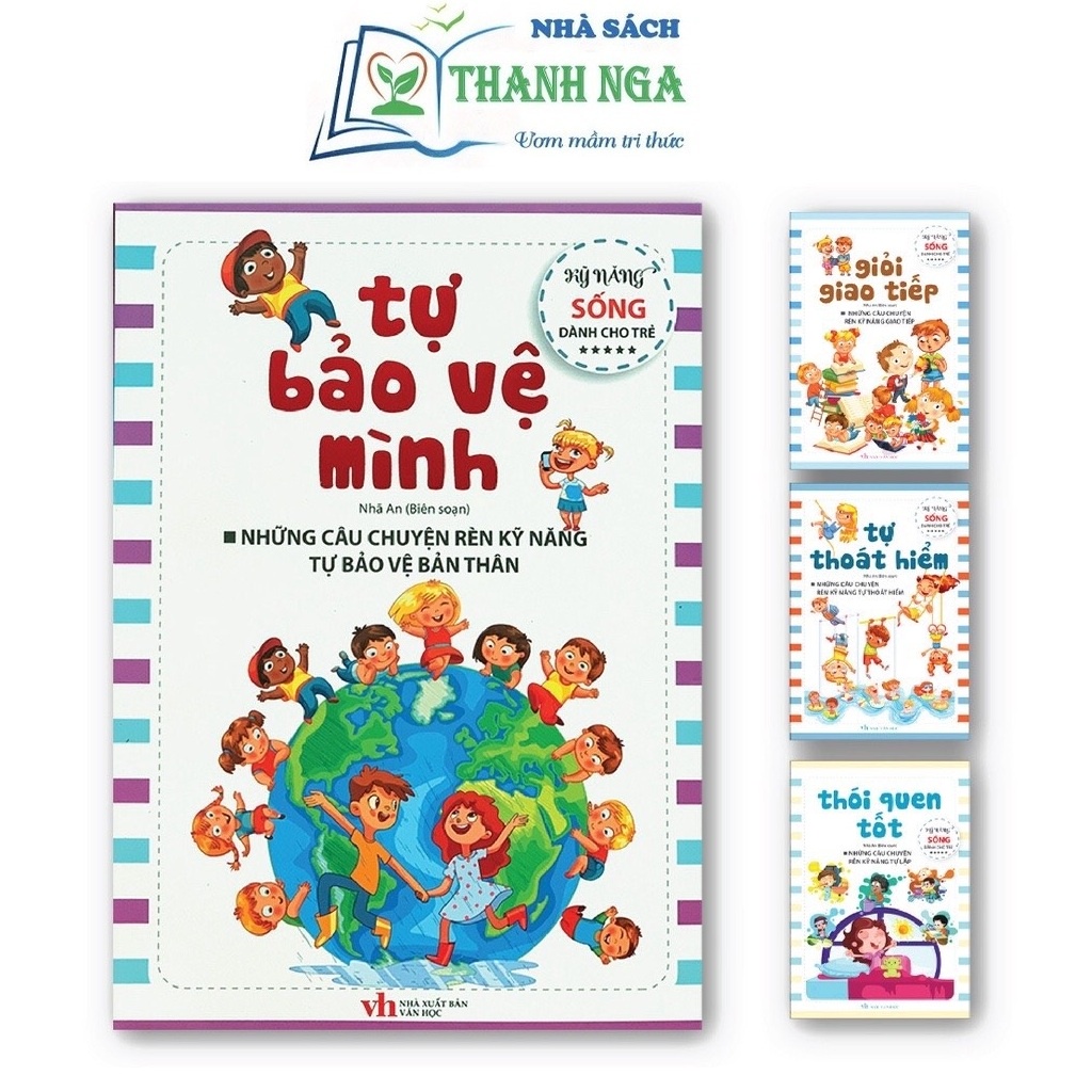 Sách - Rèn Luyện Kỹ Năng Sống Dành Cho Trẻ: Tự Bảo Vệ Mình, Tự Thoát Hiểm, Giỏi Giao Tiếp, Thói Quen Tốt (4 Cuốn)