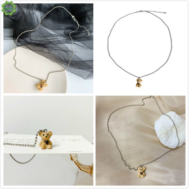 vòng cổ Dáng Dài Mặt Hình Chú Gấu Đáng Yêu Phong Cách Hàn Quốc