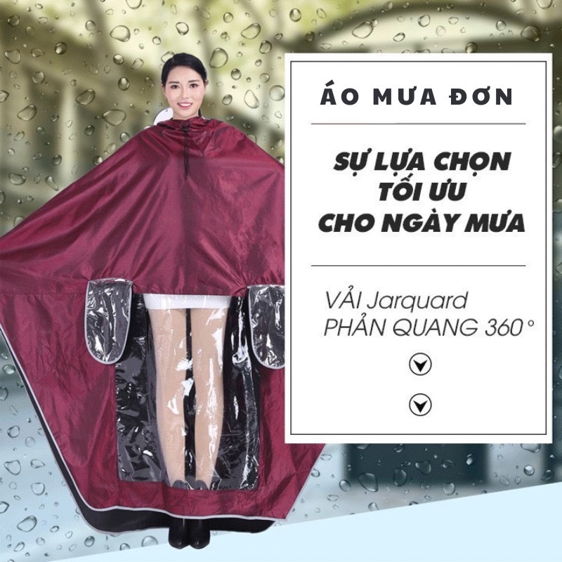 Áo mưa cánh dơi cao cấp 1 đầu có phản quang,  kiểu dáng thời trang và kính che chắn mưa