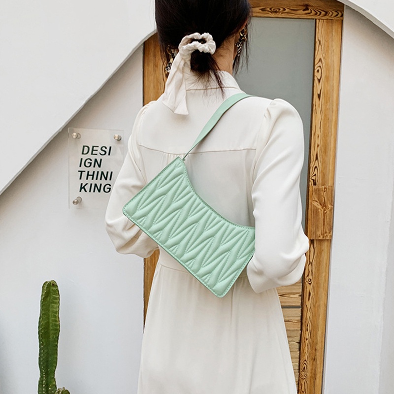 Túi đeo vai nữ IELGY màu kẹo trơn họa tiết đường chéo phong cách phương Tây retro thời trang