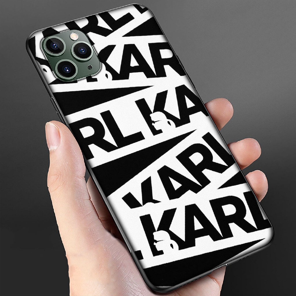 Ốp Điện Thoại Silicon Mềm Viền Đen Hình karl lagerfeld Cho iphone 6 6s 7 8 + xr x xs 11 pro max