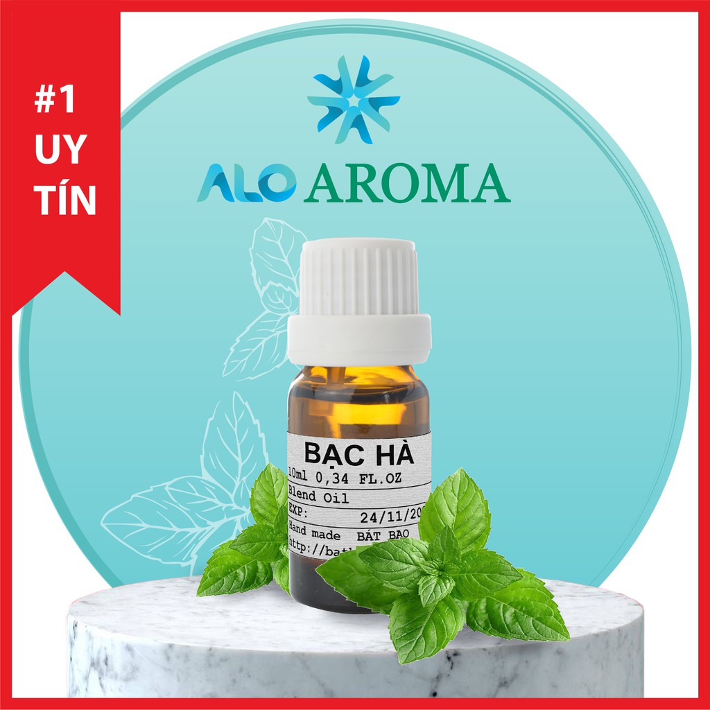 Tinh Dầu Bạc Hà Thiên Nhiên nguyên chất, đuổi chuột gián, treo xe, thơm không khí Peppermint Essential Oil AloAroma