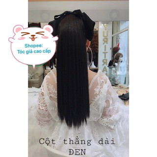 Tóc giả cột thẳng tơ cao cấp- loại dài 60cm