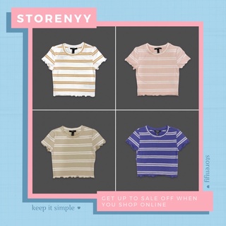 Áo croptop f21 sọc ngang vnxk • storenyy