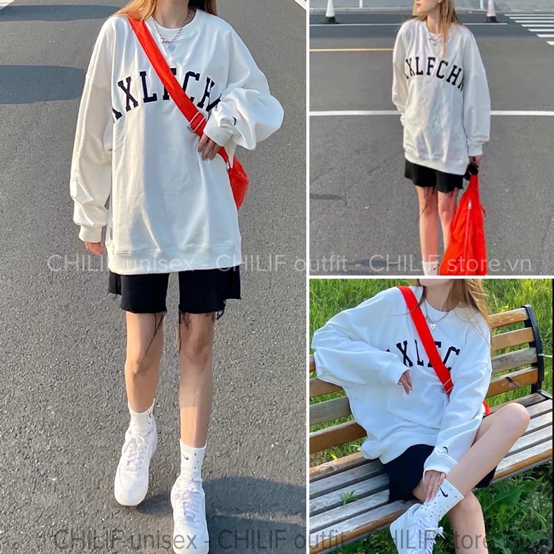 Áo SWEATER chữ nổi “ KXLFCHN “ Chất nỉ bông xịn mịn form rộng Unisex thoải mái nam nữ cực đẹp cực xịn | BigBuy360 - bigbuy360.vn