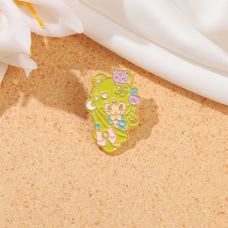 Ghim Cài Áo Hoạt Hình Thủy Thủ Mặt Trăng Tráng Men Thích Hợp Làm Quà Tặng Bạn Bè