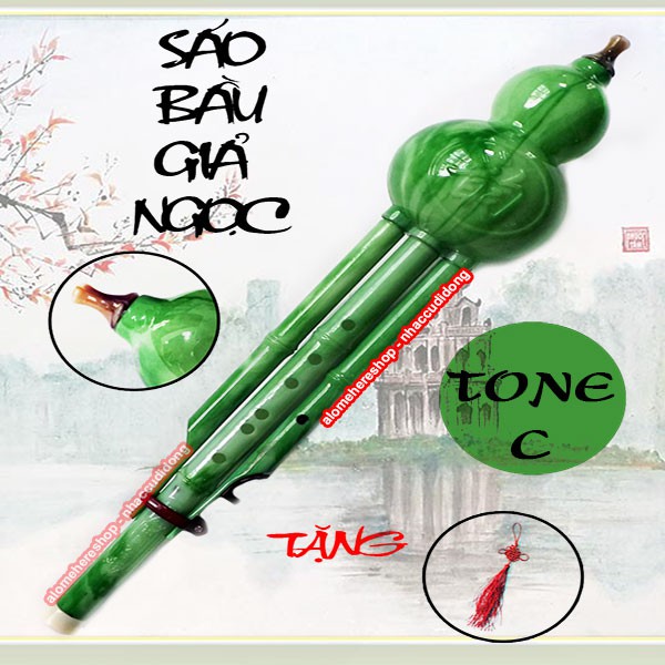 Sáo Bầu Giả Ngọc Vàng Tone C