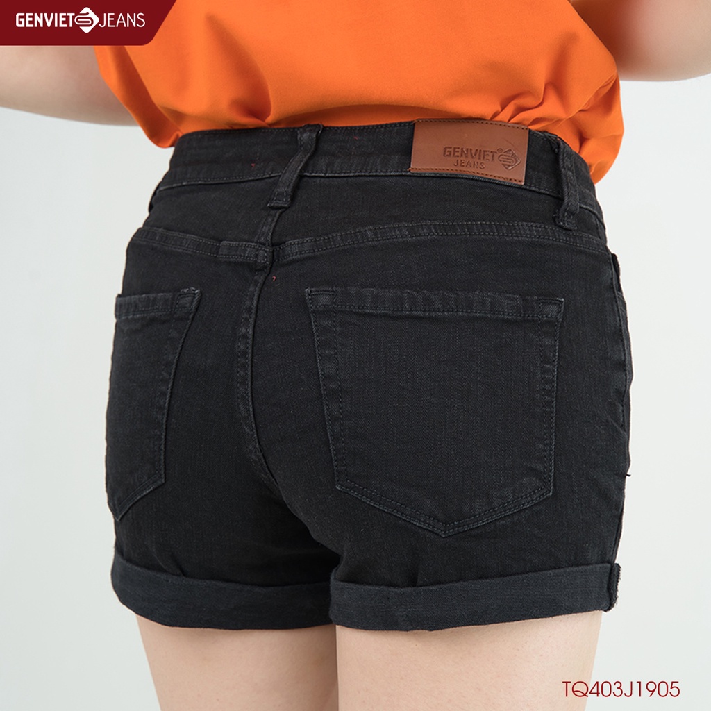 Quần sooc jeans nữ gấp gấu TQ403J1905 GENVIET (quần form nhỏ) | BigBuy360 - bigbuy360.vn