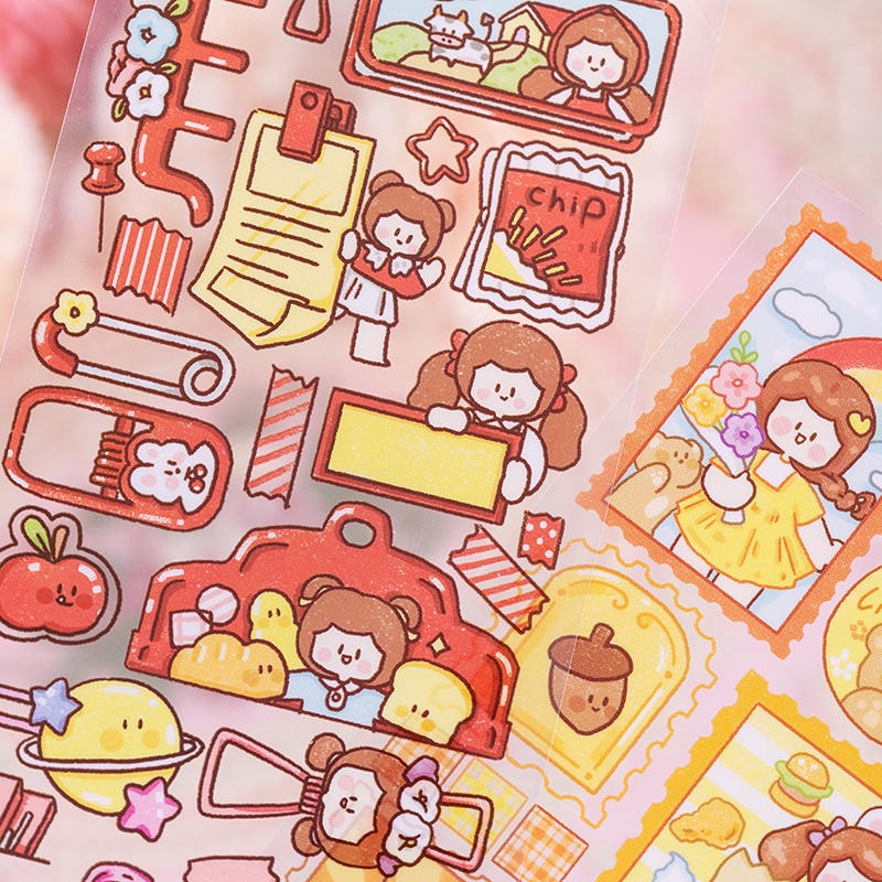 Miếng Dán Họa Tiết Hoạt Hình Trang Trí Thủ Công 4 Kiểu Độc Đáo
