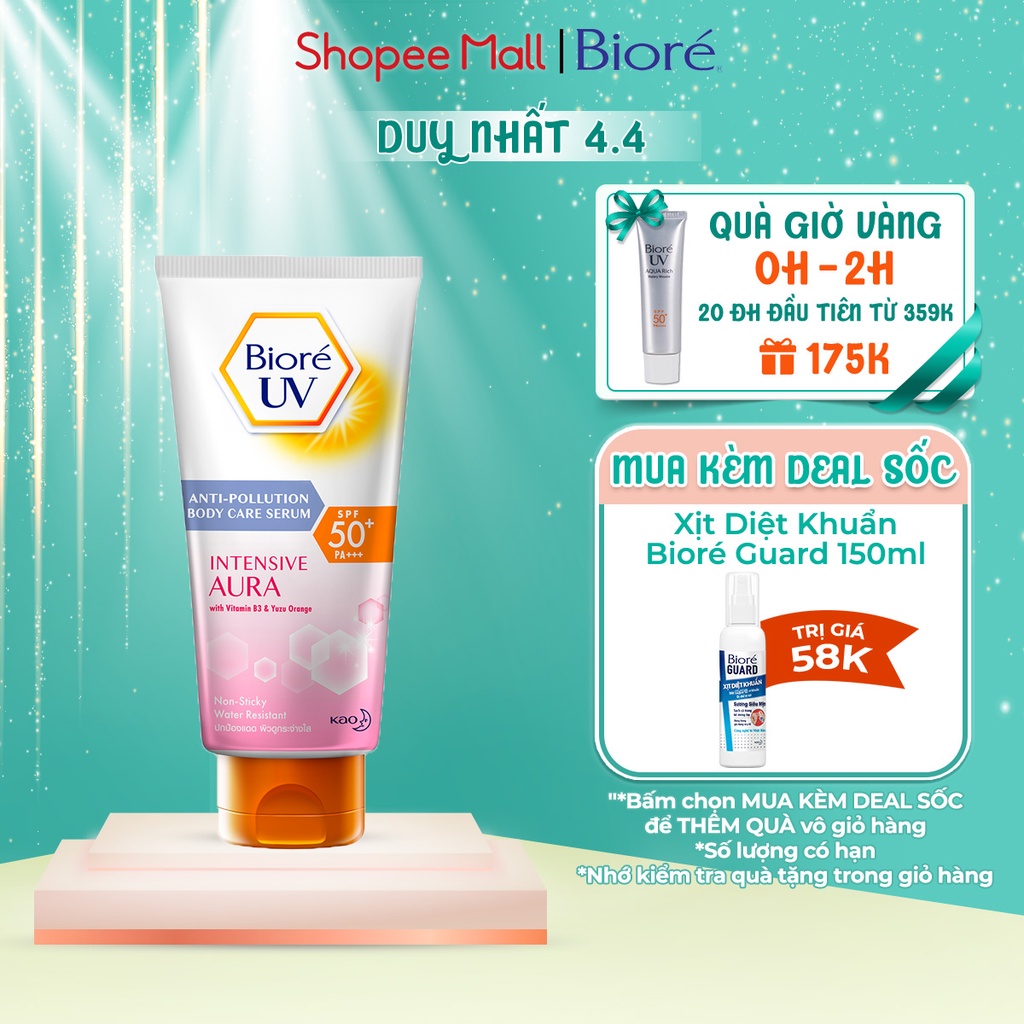 [Mã FMCGMALL -8% đơn 250K] Serum Chống Nắng Dưỡng Thể Kháng Bụi - Sáng Da Mịn Màng Bioré 150ml