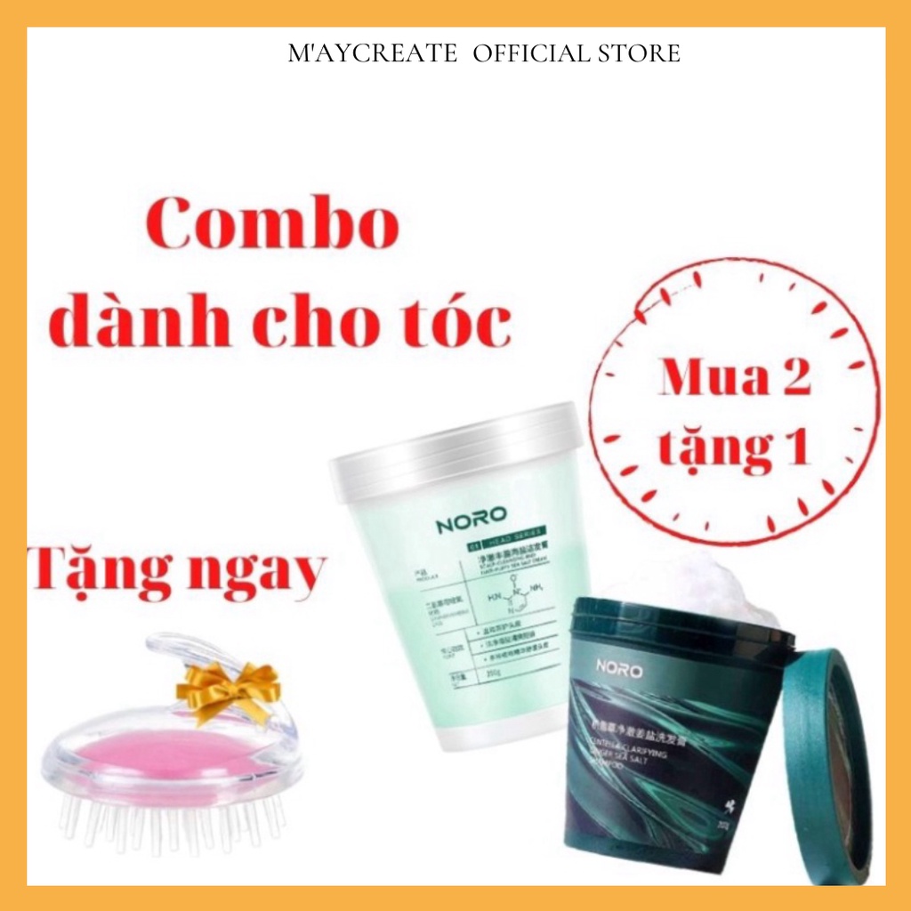 Tẩy tế bào chết da đầu và dầu gội Noro. [Combo chăm sóc da đầu]  NCDG1