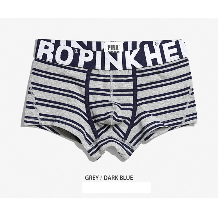 Quần lót nam cao cấp, quần lót nam boxer phối sọc Pink Hero LN0089