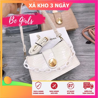TÚI XÁCH NỮ MÀU TRẮNG 💓FRESHIP 50K 💓 TÚI XÁCH NỮ BE GIRLS KHÓA TRÒN CAO CẤP