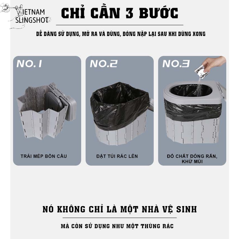 Bồn cầu dã ngoại cắm trại gấp gọn đi vệ sinh cỡ lớn, tiện dụng khi đi du lịch cắm trại, dã ngoại-DCP14