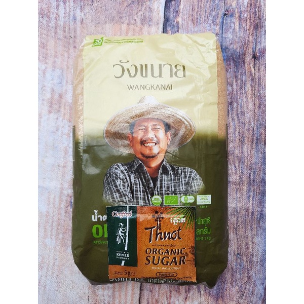 Đường mía hữu cơ 1KG @Hàng-Thái-Lan WANGKANAI  Organic-Sugar-USDA-EU-JAS -2025