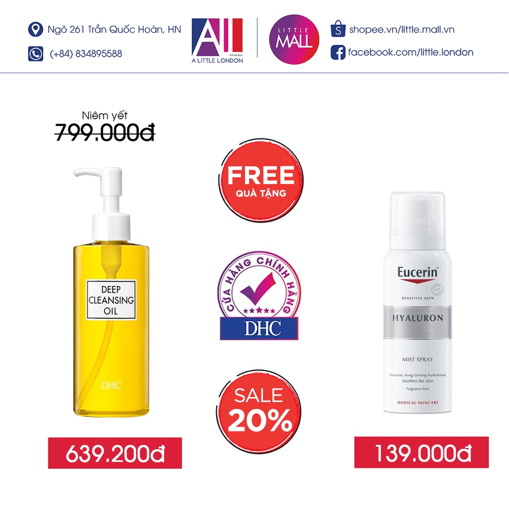 Dầu tẩy trang DHC olive deep cleansing oil TẶNG mặt nạ Sexylook / xịt dưỡng Eucerin