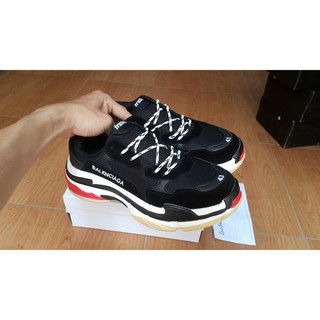 Giày triple S đen đỏ (ảnh thật, fullbox)