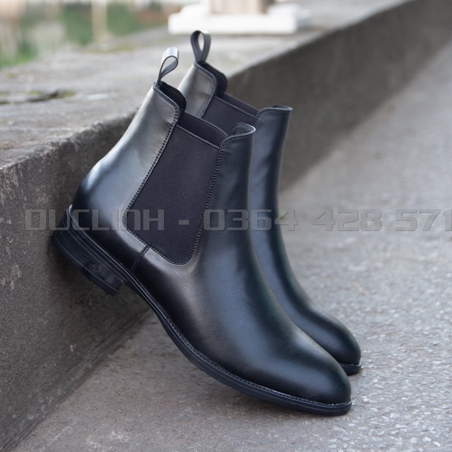 [QUÀ TẶNG LÀ TẤT KHỬ MÙI] Giày Chelsea Boots Nam Đen, Phiên bản classic dễ phối đồ, Size từ 38-44, Cổ cao tôn dáng