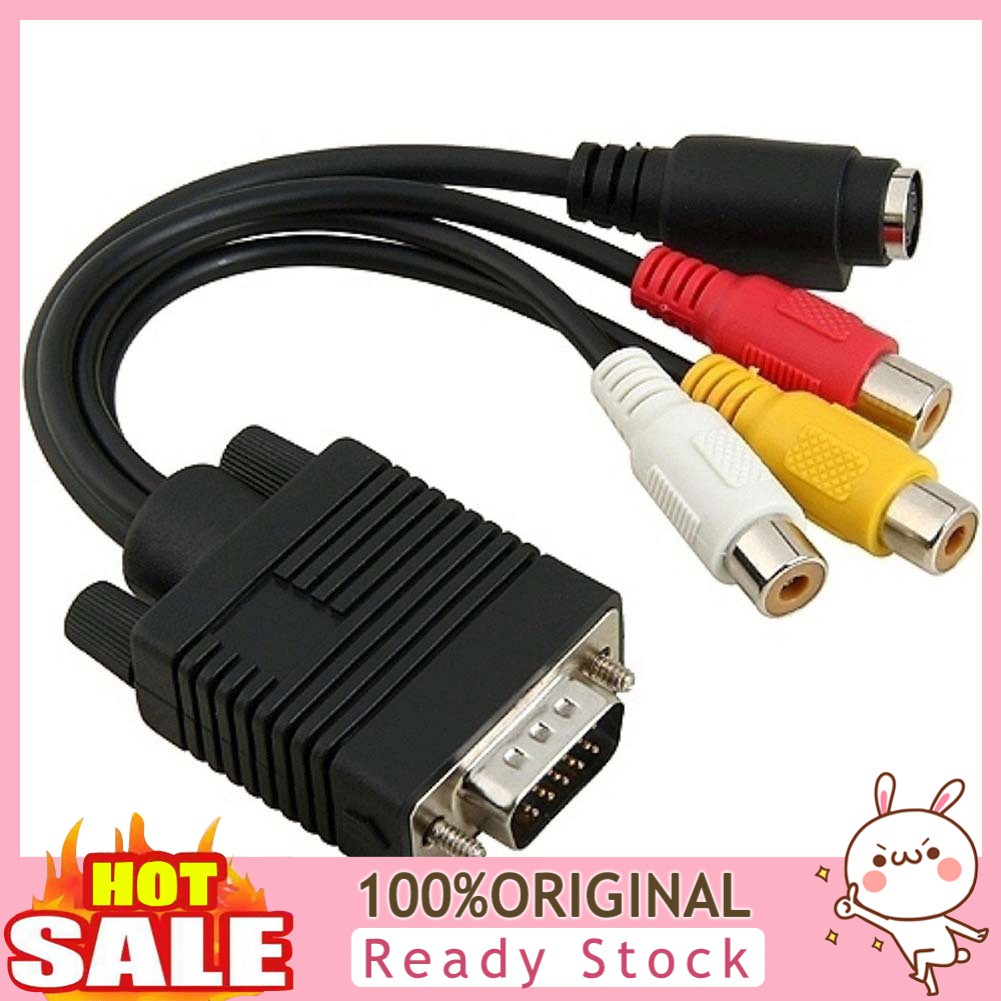 Dây Cáp Chuyển Đổi Hu Vga Svga Sang S Video 3 Rca Av Cho Laptop Pc Hdtv Monitor