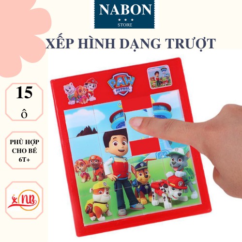 Xếp Hình Dạng Trượt 15 Ô Nhân Vật Hoạt Hình Cho Bé - NABON SHOP