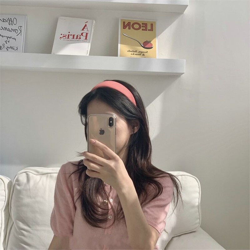 Băng đô cài tóc bản rộng nhiều màu sắc kẹo ngọt tùy chọn phong cách Hàn Quốc thời trang dành cho nữ F077