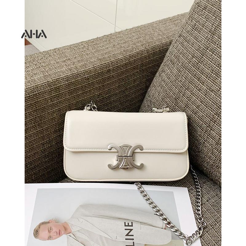 Túi xách AHA official hình chữ nhật cỡ nhỏ phối dây đeo sợi xích phong cách phương Tây thời trang cao cấp cho nữ