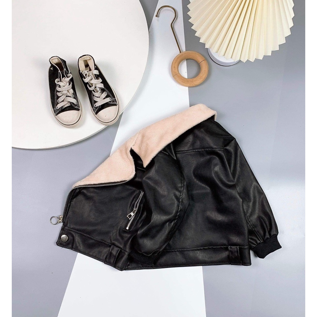 Áo da mỏng cổ lông Bipu dành cho bé siêu sinh dành cho bé diện đi chơi