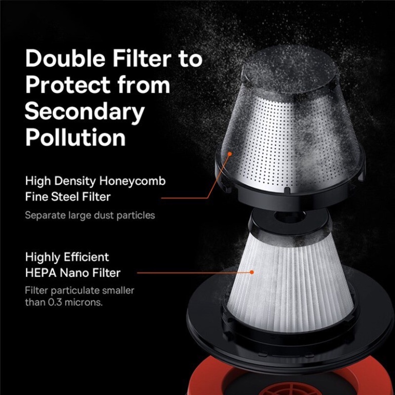 Máy Hút Bụi Cầm Tay Không Dây Trên Ô TÔ Baseus A7 Car Vacuum Lực Hút Mạnh 6000Pa Dung Tích 500ml Sạc 3.5h Dùng 20 Phút