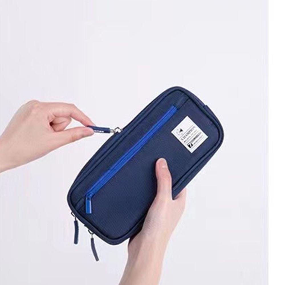 Túi Đựng Bút Bằng Vải Canvas Hai Lớp Có Khóa Kéo Sức Chứa Lớn