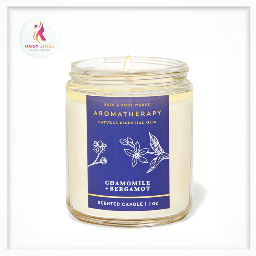 Nến thơm 1 tim thư giãn Bath &amp; Body Works Aromatherapy Sleep Chamomile + Bergamot 198g