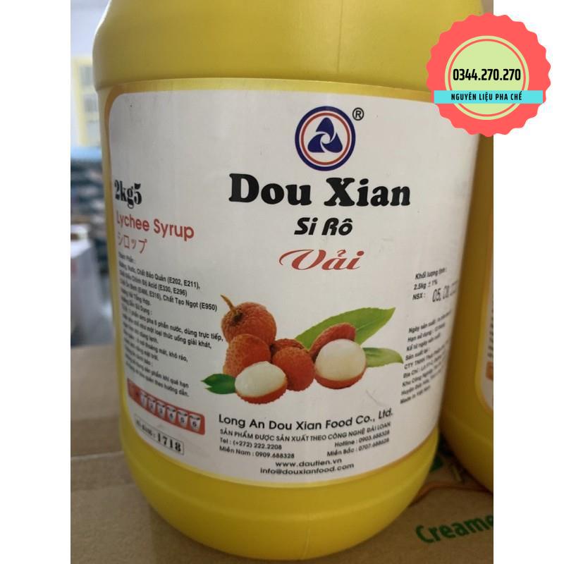 Siro Hàng Huy Douxian Đào, vải, bạc hà, đường đen - Can 2.5kg