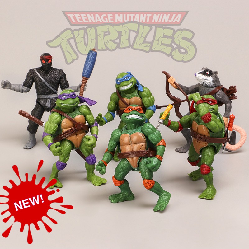 Bộ 06 đồ chơi mô hình Ninja Rùa cao 12 cm PB2014 bằng nhựa đặc có khớp cử động linh hoạt - New4all Ninja Turtle Toys