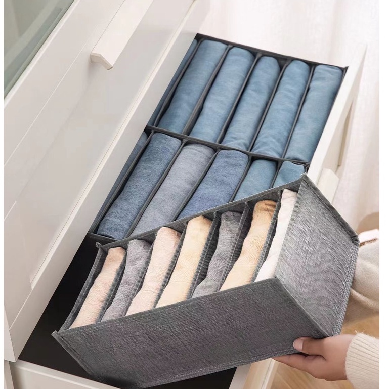 Hộp vải đựng quần áo chia ngăn, khay đựng đồ lót, tất vớ,