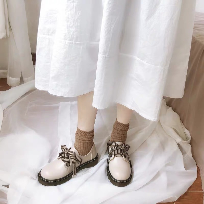 Giày da oxford dây kẻ mary jane lolita | BigBuy360 - bigbuy360.vn