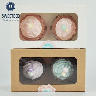 Hộp Đựng Bánh CupCake 2 Bánh (kèm khay)