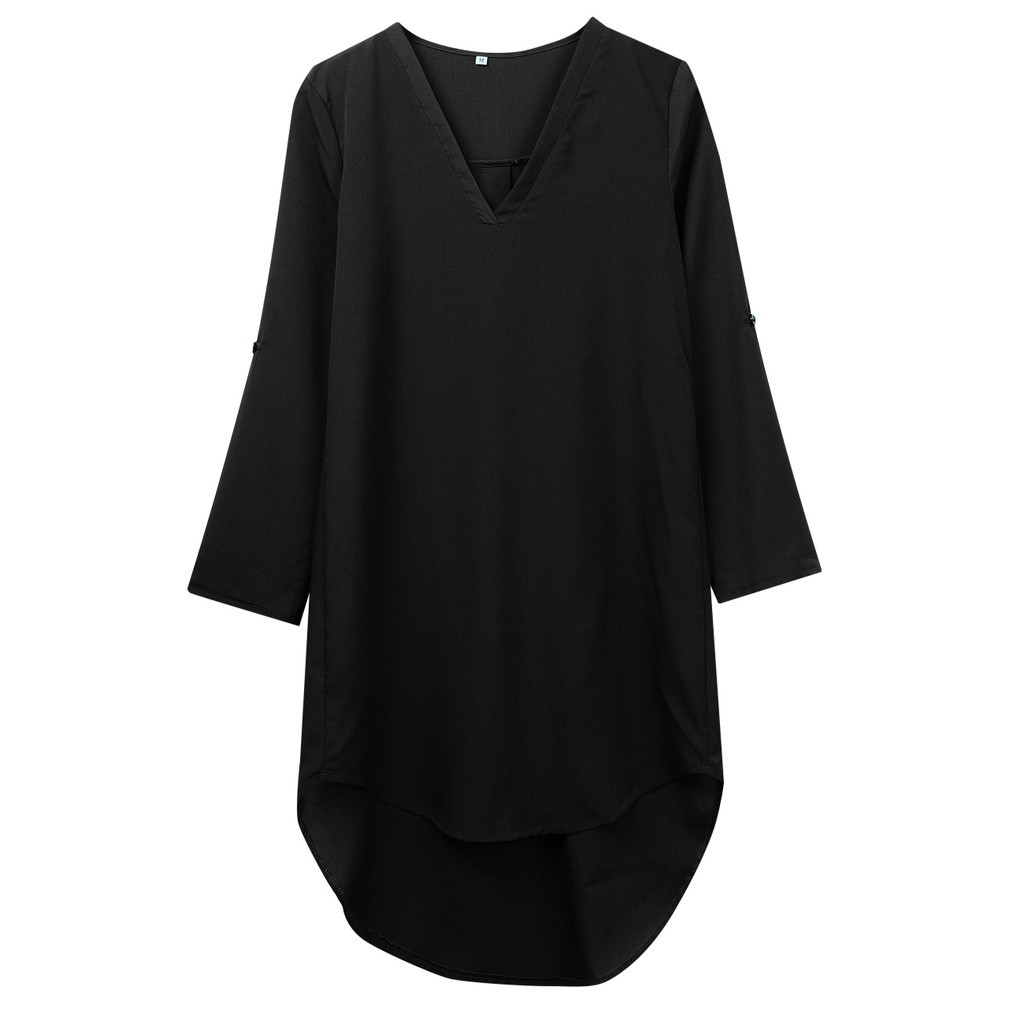 ღ𝓂ℰWomen Blouse Chiffon Long Sleeve Ladies T Shirt Casual Loose Short Dress Tops