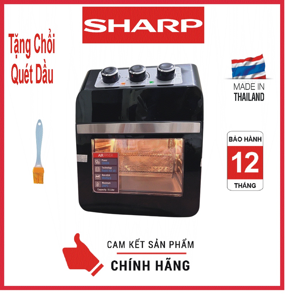 NỒI CHIÊN KHÔNG DẦU sharp cơ Q16   DUNG TÍCH 15L- BẢO HÀNH 12 THÁNG