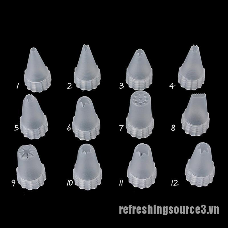 Bộ 12 Đuôi Bắt Kem Bằng Nhựa Trang Trí Bánh