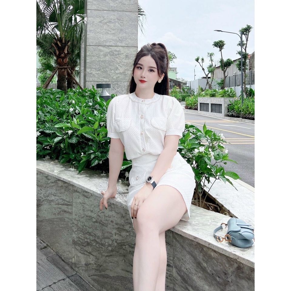 Set áo xốp ngọc mix chân váy sng sịn _ Hàng đẹp loại 1